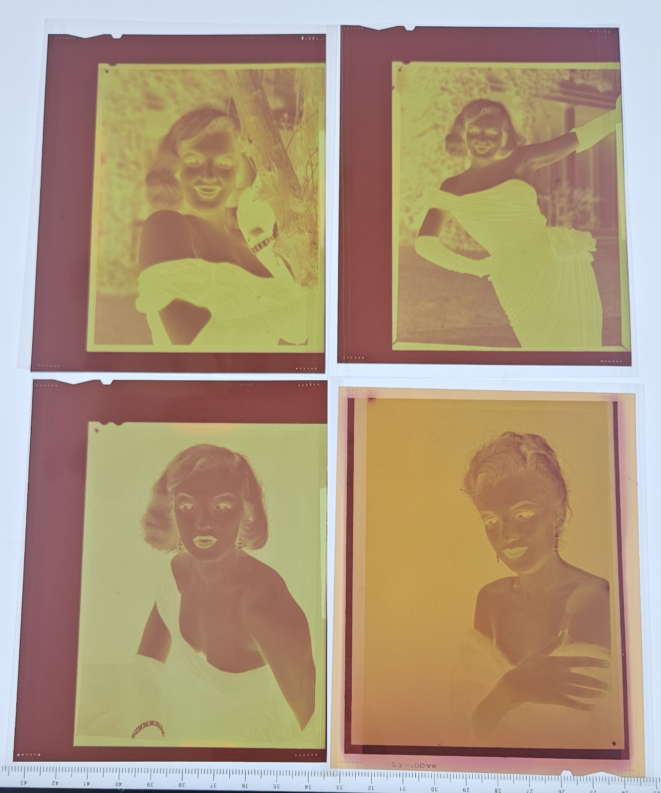 4 Marilyn Monroe medium format 4″x5″ Film Photo Negatives 1950s Sexy MOVIE STAR