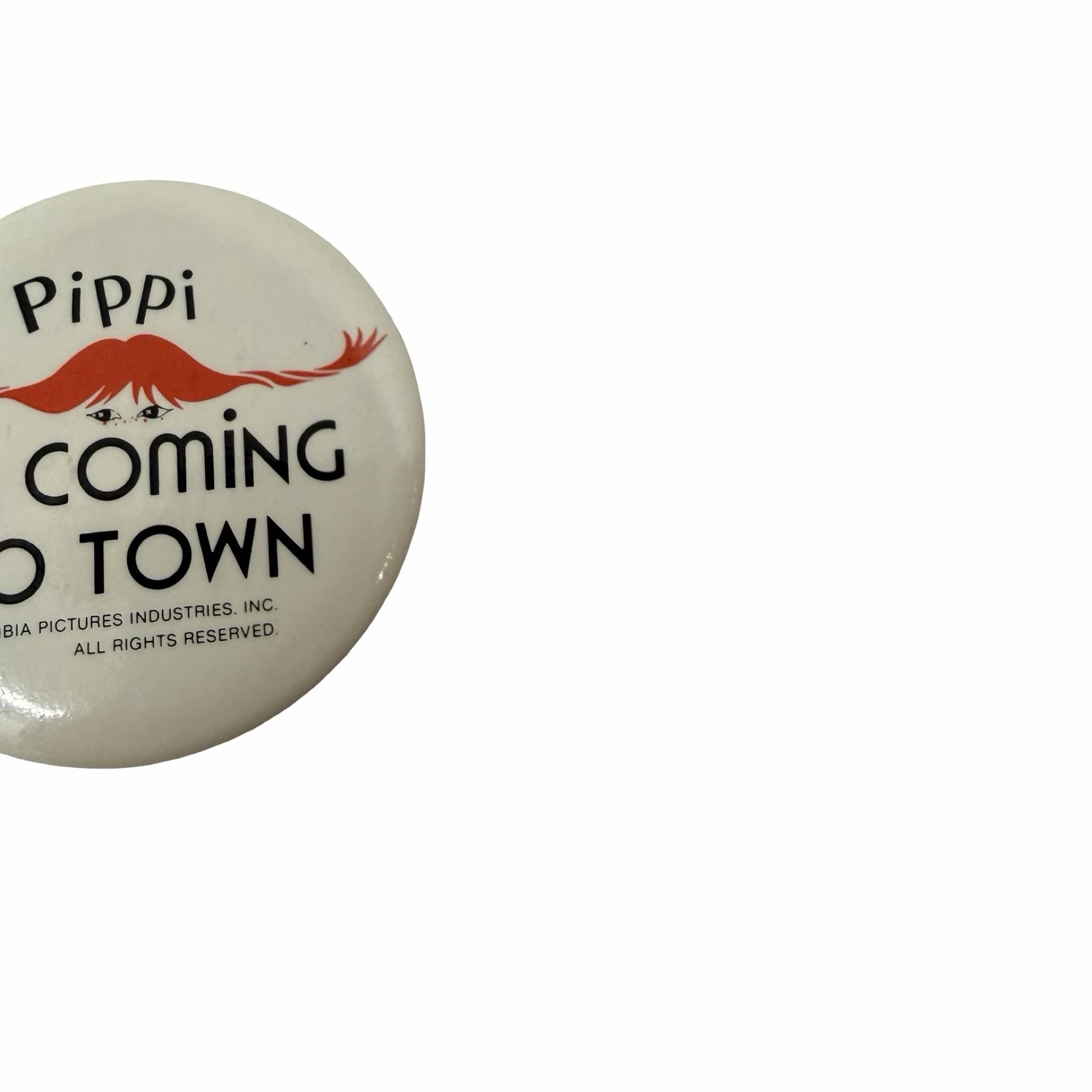 Pippi Longstocking 1988 Pinback Button Vintage Promotional Item
