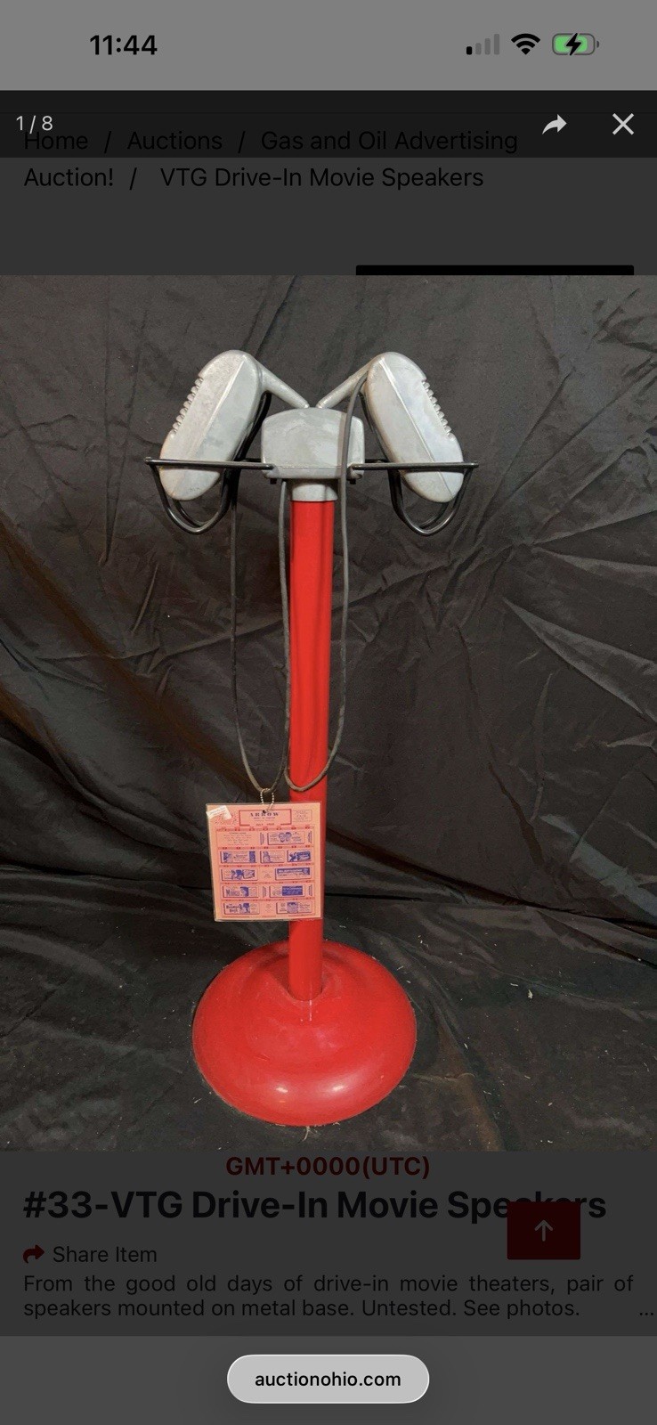 Vintage “Drive-Ins” Brand Drive In Movie Speakers On Stand