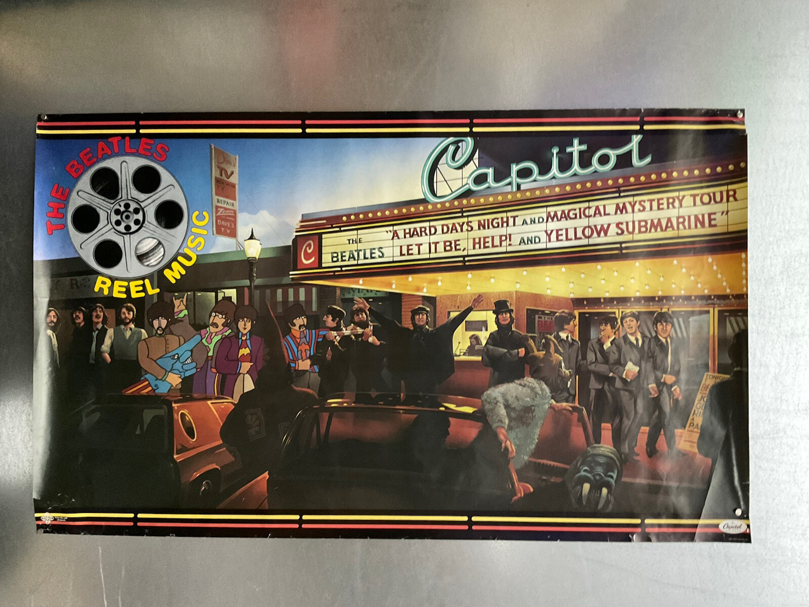 VINTAGE The Beatles Reel Music Promotional 18″ x 30″ Poster