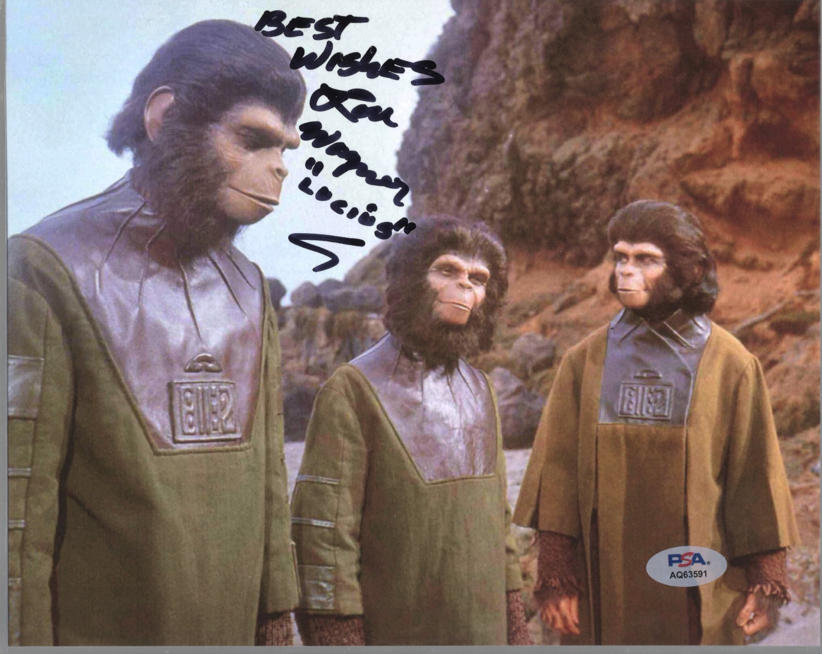 Lou Wagner Lucius Planet of the Apes Signed 8×10 Photo PSA DNA Authentic COA *91