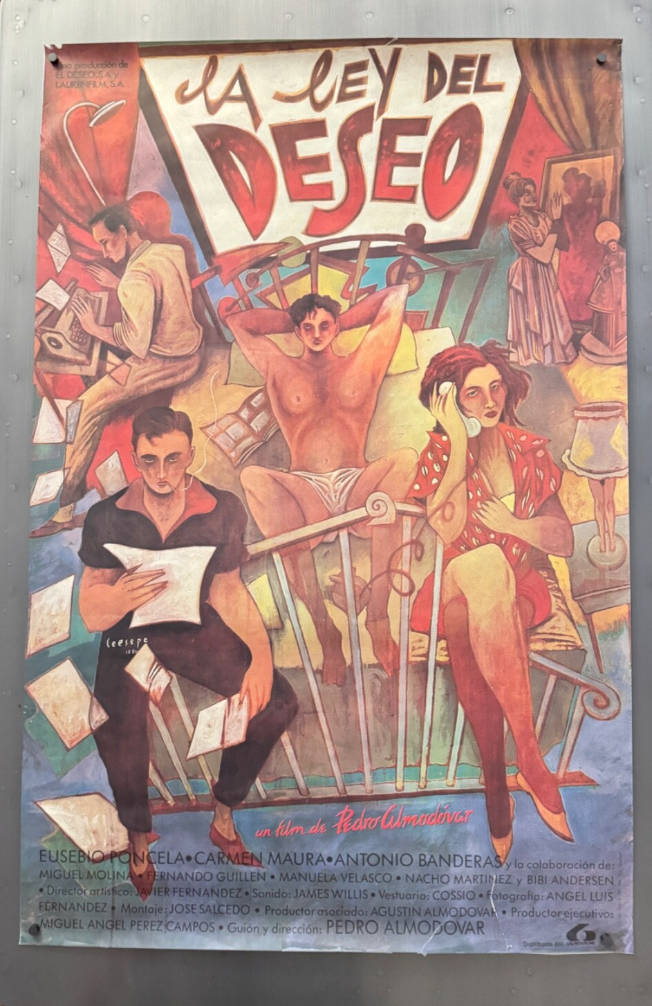 LAW OF DESIRE/LA LEY DEL DESEO 1987 ALMODOVAR Spanish Poster