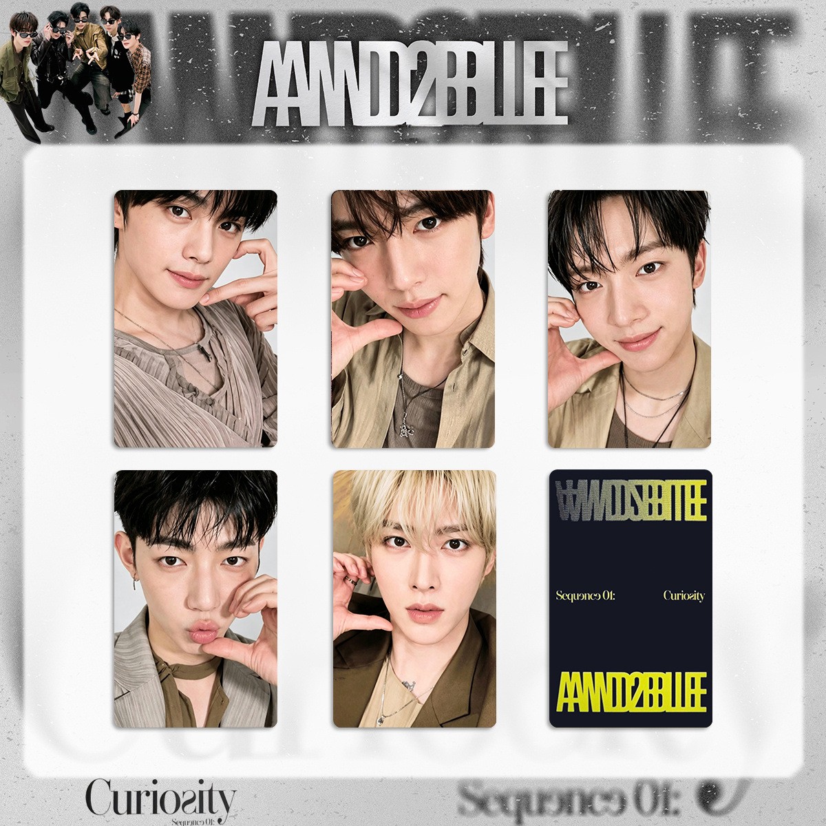 5Pcs AND2BLE Sequence Curiosity Zhang Hao Ricky Han Yujin Collect Photocards