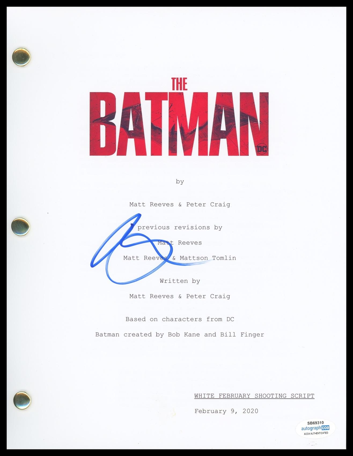 Barry Keoghan “The Batman” AUTOGRAPH Signed ‘The Joker’ Script Screenplay ACOA