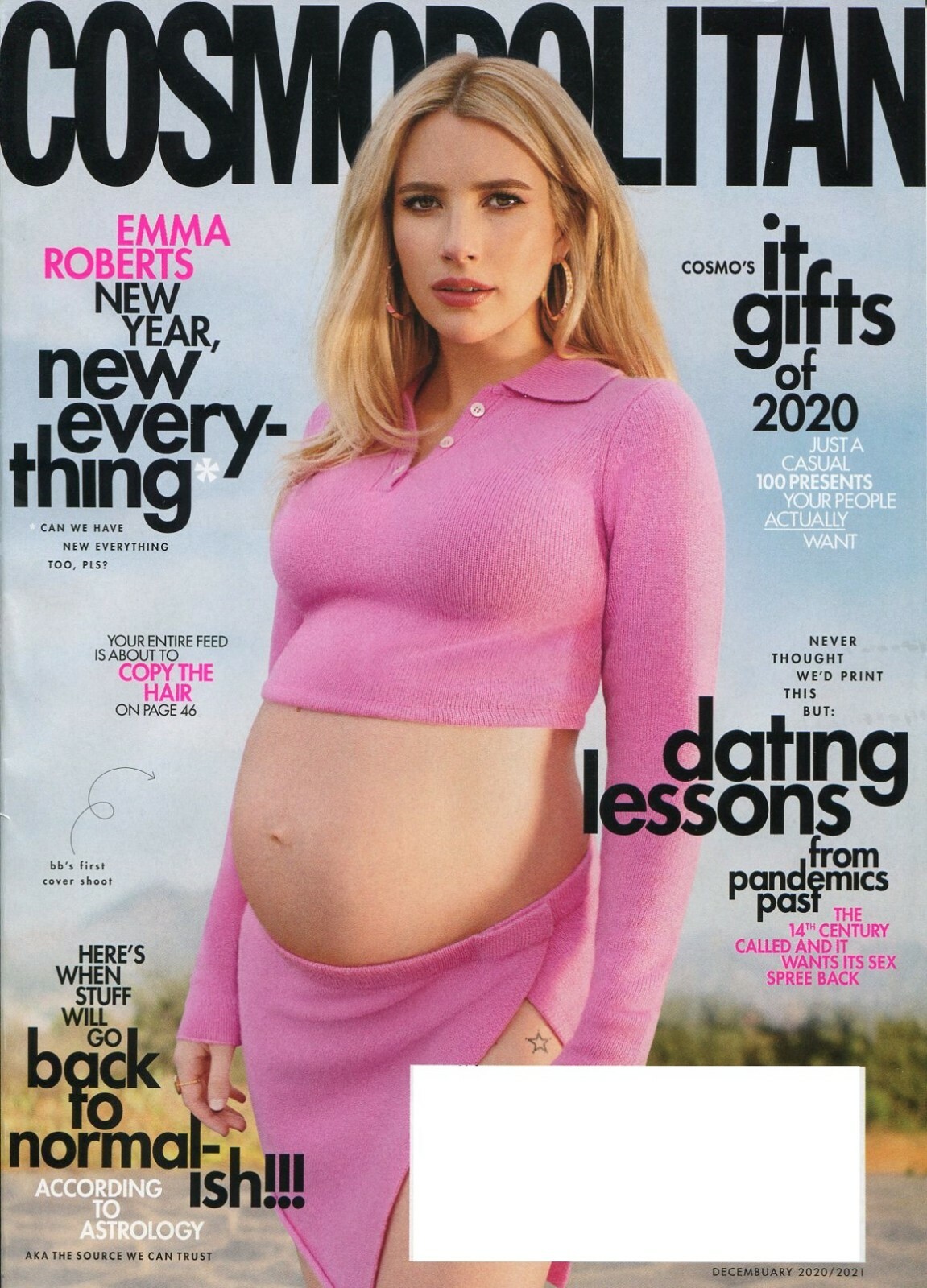 Cosmopolitan Magazine Decembuary 2020 / 2021 – Emma Roberts & Dating Lessons
