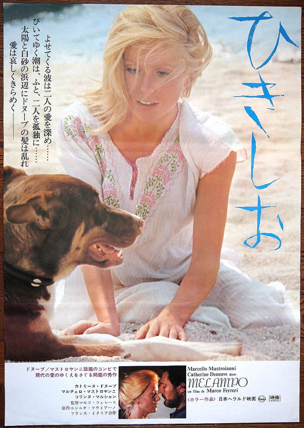 ORIGINAL B2 Catherine Deneuve LIZA: LOVE TO ETERNITY 1972 Japan Movie Poster NM!