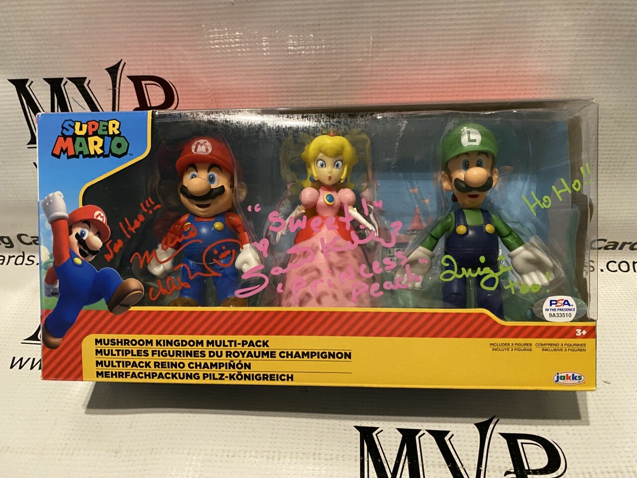 PSA/DNA Charles Martinet & Samantha Kelly Auto Super Mario Figure 3510