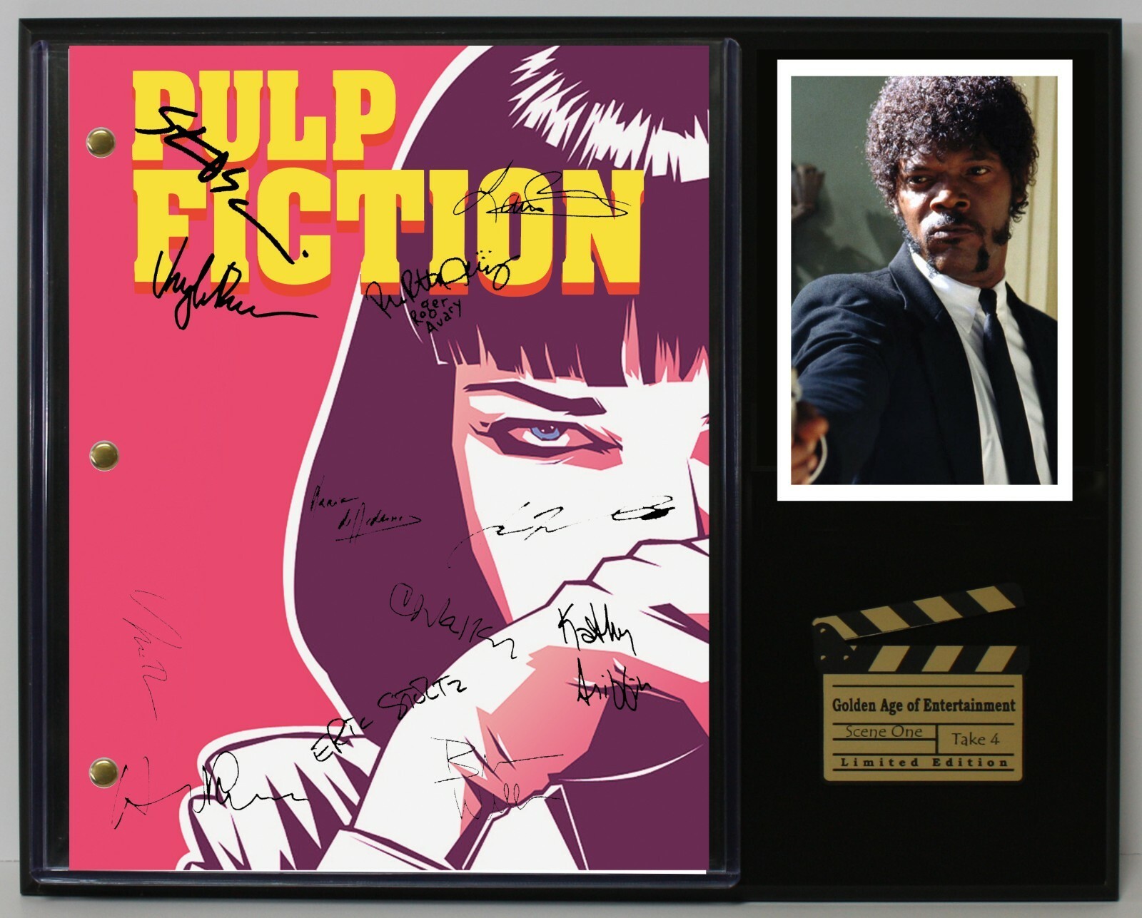 Pulp Fiction Reproduction Signed Movie Script Wood Plaque Display B