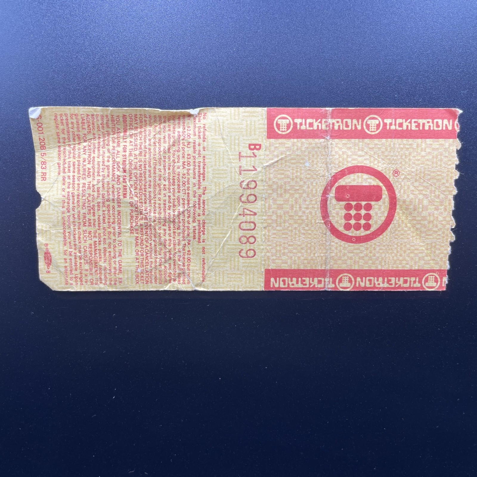 GRATEFUL DEAD, HARTFORD CIVIC CENTER, CONCERT TICKET, OCT 15, 1983