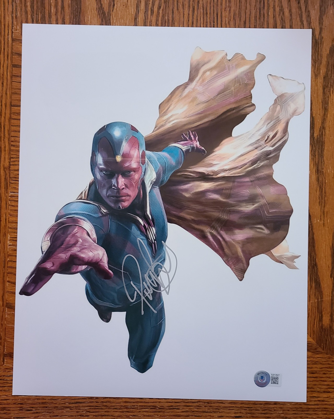 Paul Bettany Signed Avengers (Vision) 11×14 (Beckett COA)
