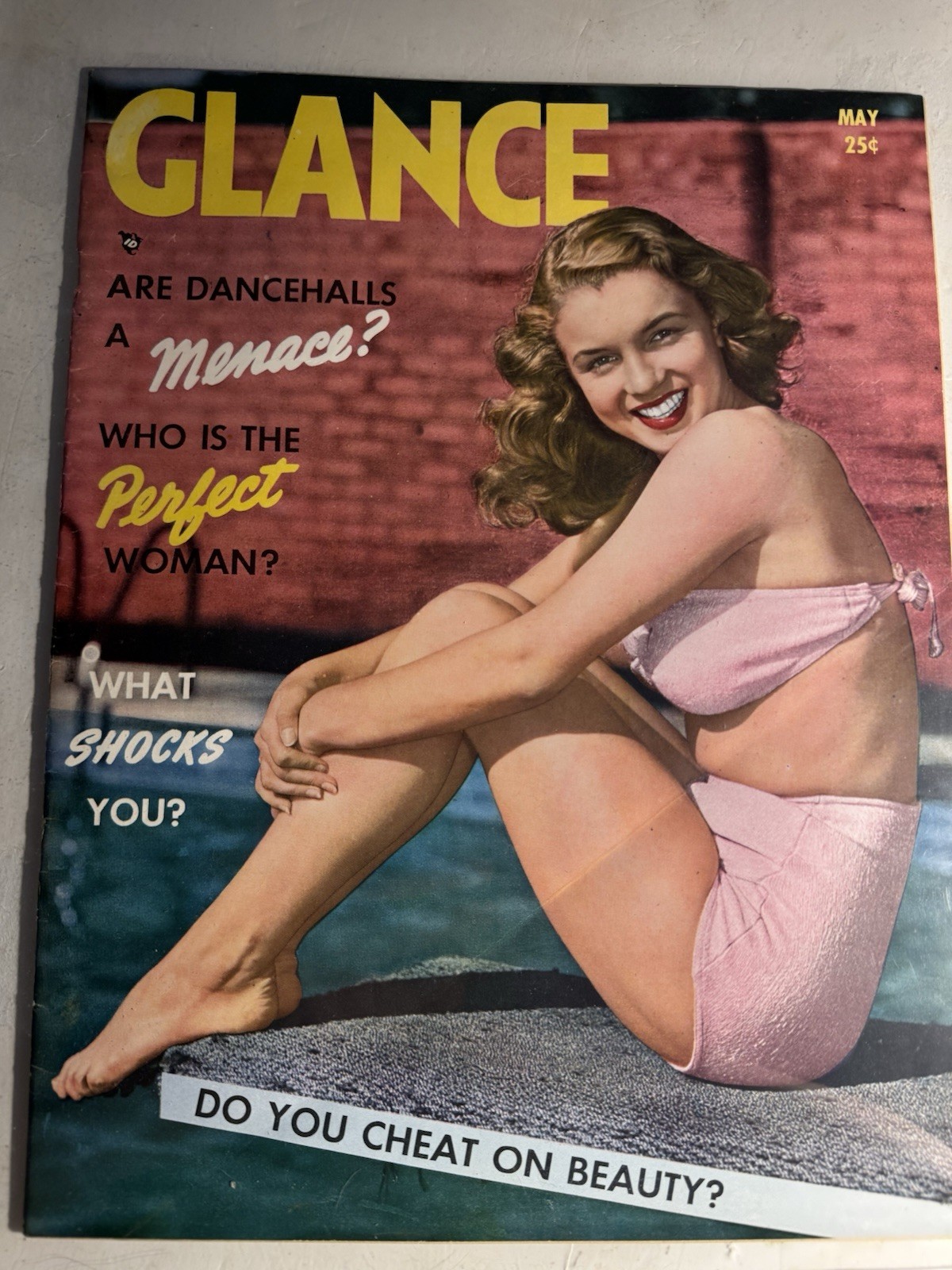 MARILYN MONROE – GLANCE 05/50 GREAT EARLY COLOR COVER LARGE MAGAZINE SUPER NICE!