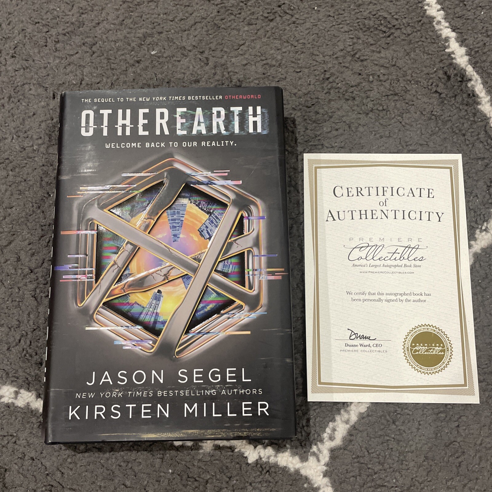 Jason Segal Kirsten Miller Signed Autographed Hardcover Book Otherearth COA