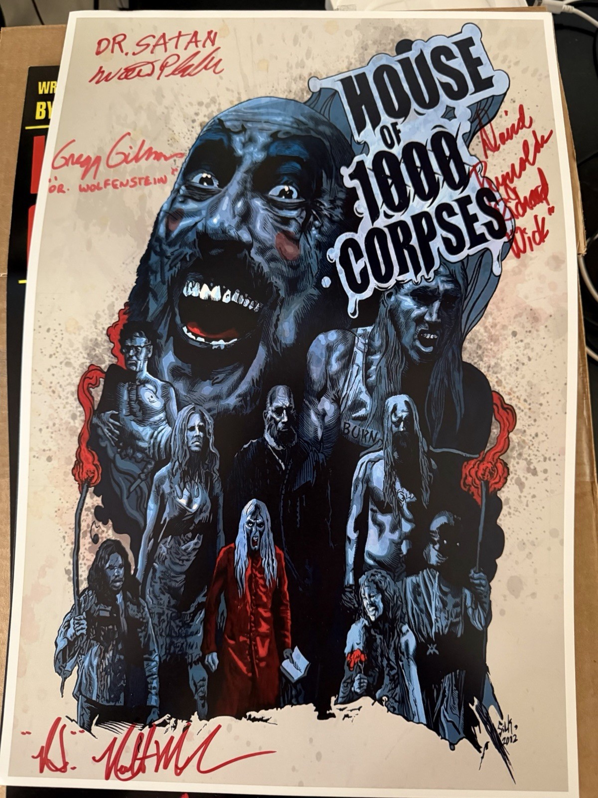 House Of 1000 Corpses Mini Poster Signed 4 Times 12×18
