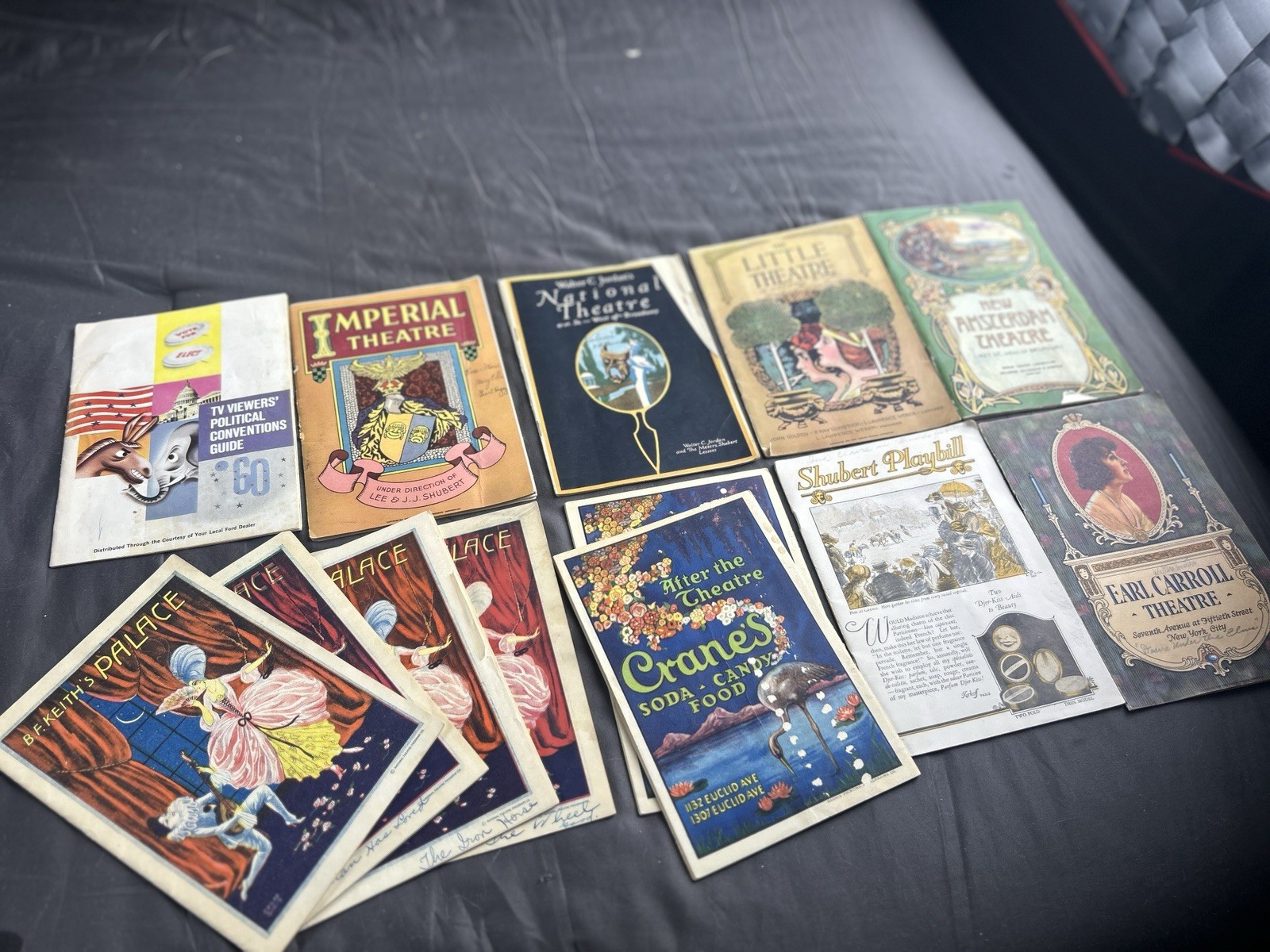 Vintage 1920s Theatre Playbill Lot Earl Carrol Shubert Art Deco Murad Ads 1960s
