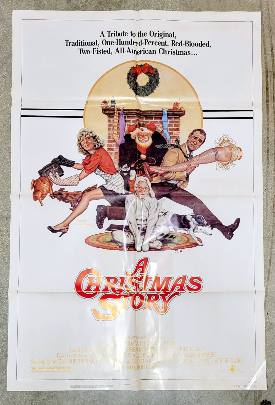 1983 “A CHRISTMAS STORY” 27″x41″ folded one sheet Robert Tanenbaum art