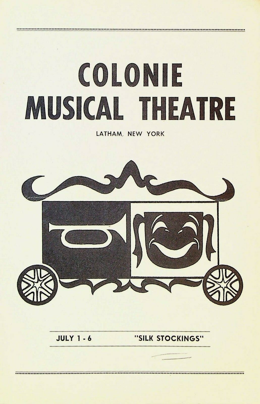 Silk Stockings Program July 1 1959 Colonie Musical Theatre Latham Marilyn Ross