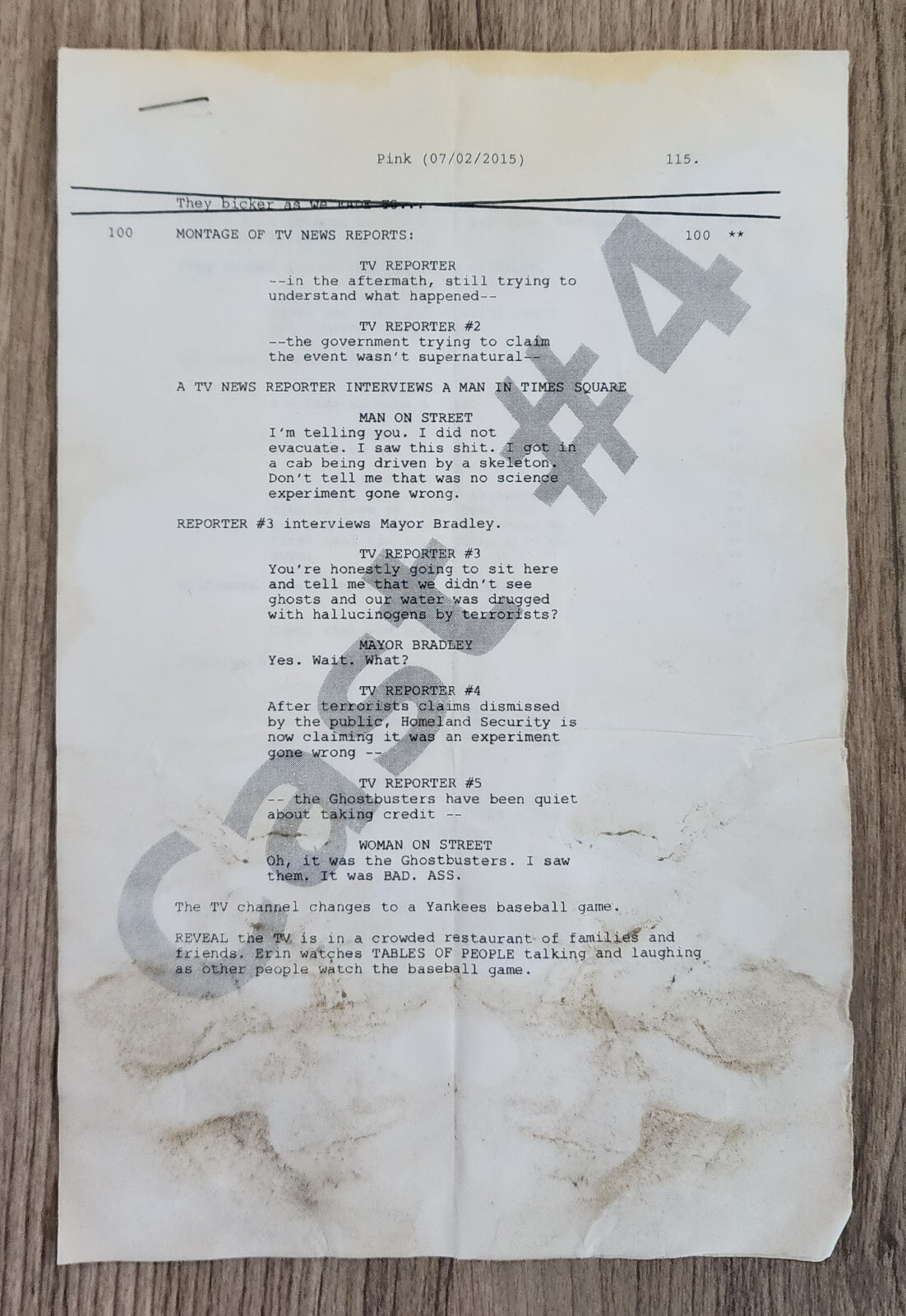 Original Production Used Ghostbusters (2016) Side Script Melissa McCarthy