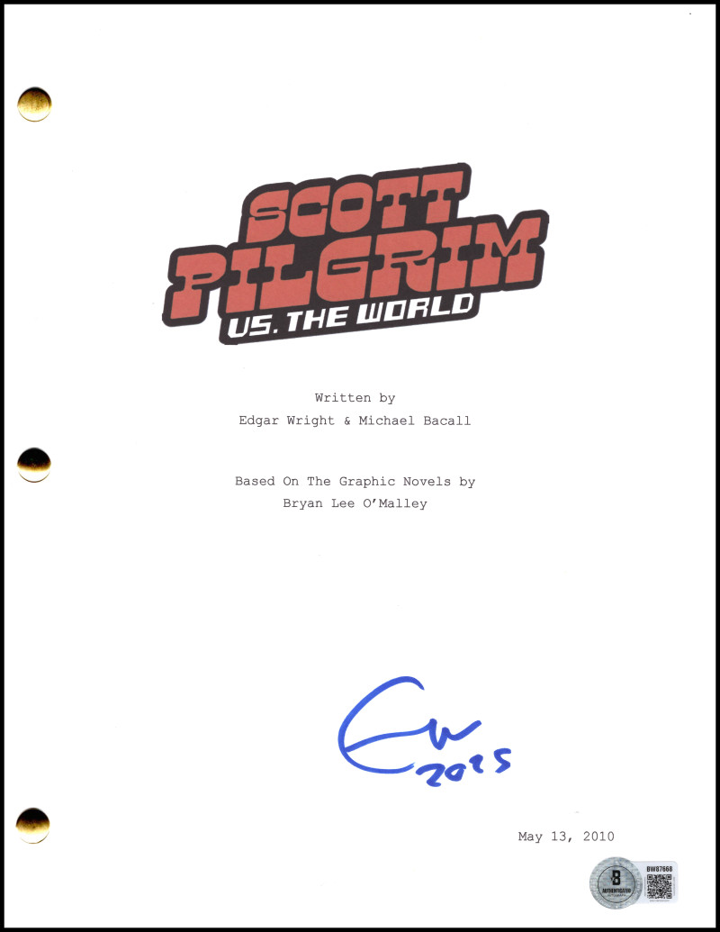 Edgar Wright Signed Autograph Scott Pilgrim vs the World Movie Script w/ BAS COA