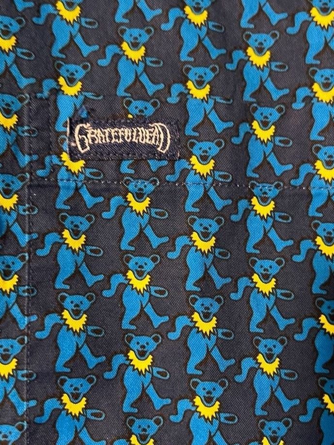 Section 119 x Grateful Dead Blue Dancing Bear Knit Button Down Shirt XXL
