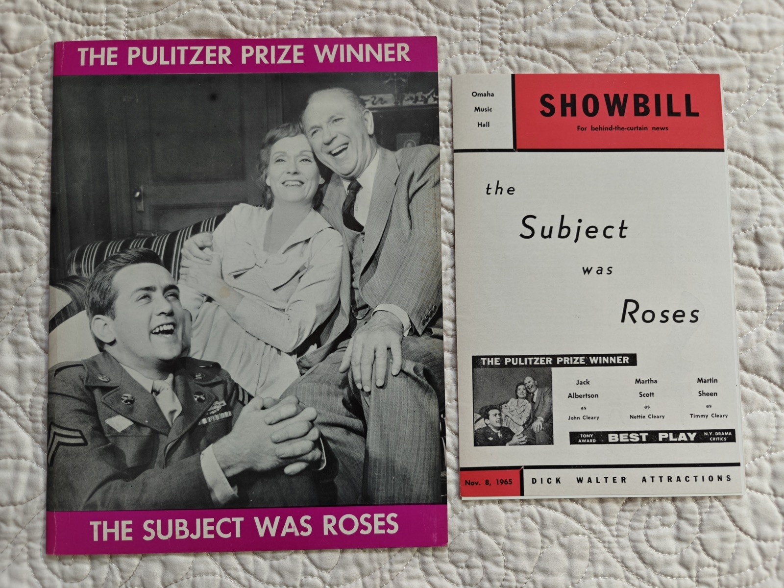 “The Subject was Roses” Program + 1965 Omaha Music Hall Playbill Martin Sheen