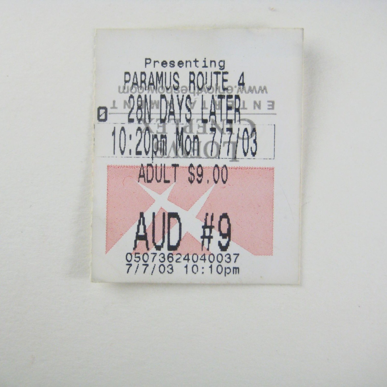 Vintage 2003 Movie Ticket Stub 28 Days Later Adult Admission 7 7 2003