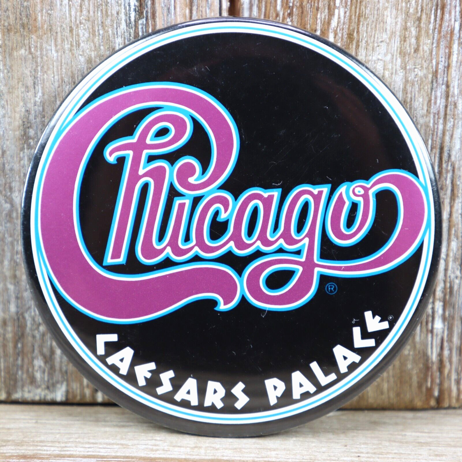Chicago 3″ Vintage Pinback Button Caesars Palace Las Vegas Promotional 1980s