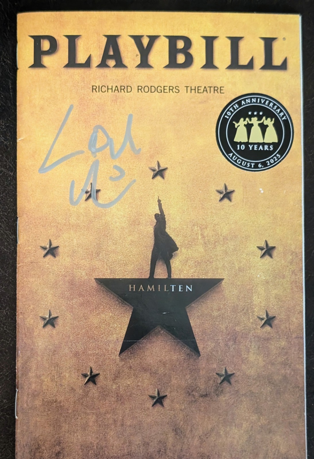 Hamilton Broadway 10th Anniversary Playbill *Signed* by Lin Manuel Miranda
