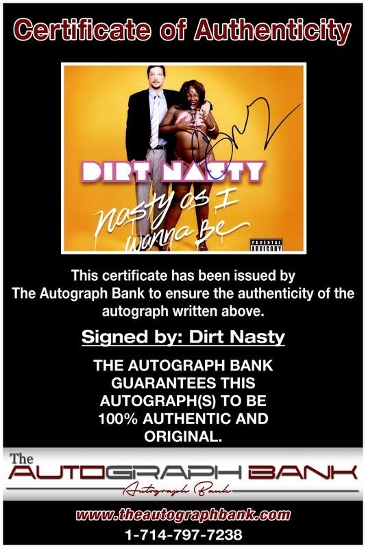 Dirt Nasty authentic signed RAPPER 8×10 photo W/ Certificate Autographed (A10)