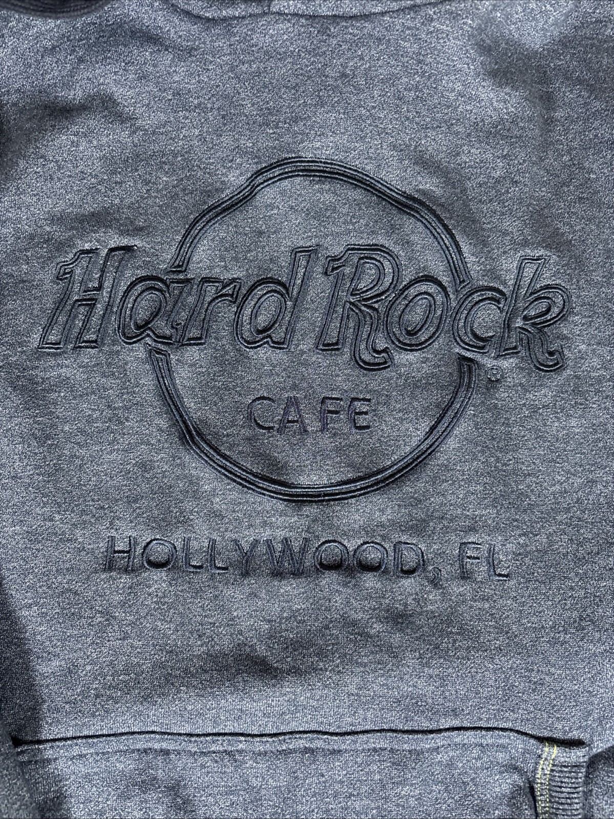 HARD ROCK CAFE Hollywood Florida Heather Blue Pullover Hoodie Unisex Large