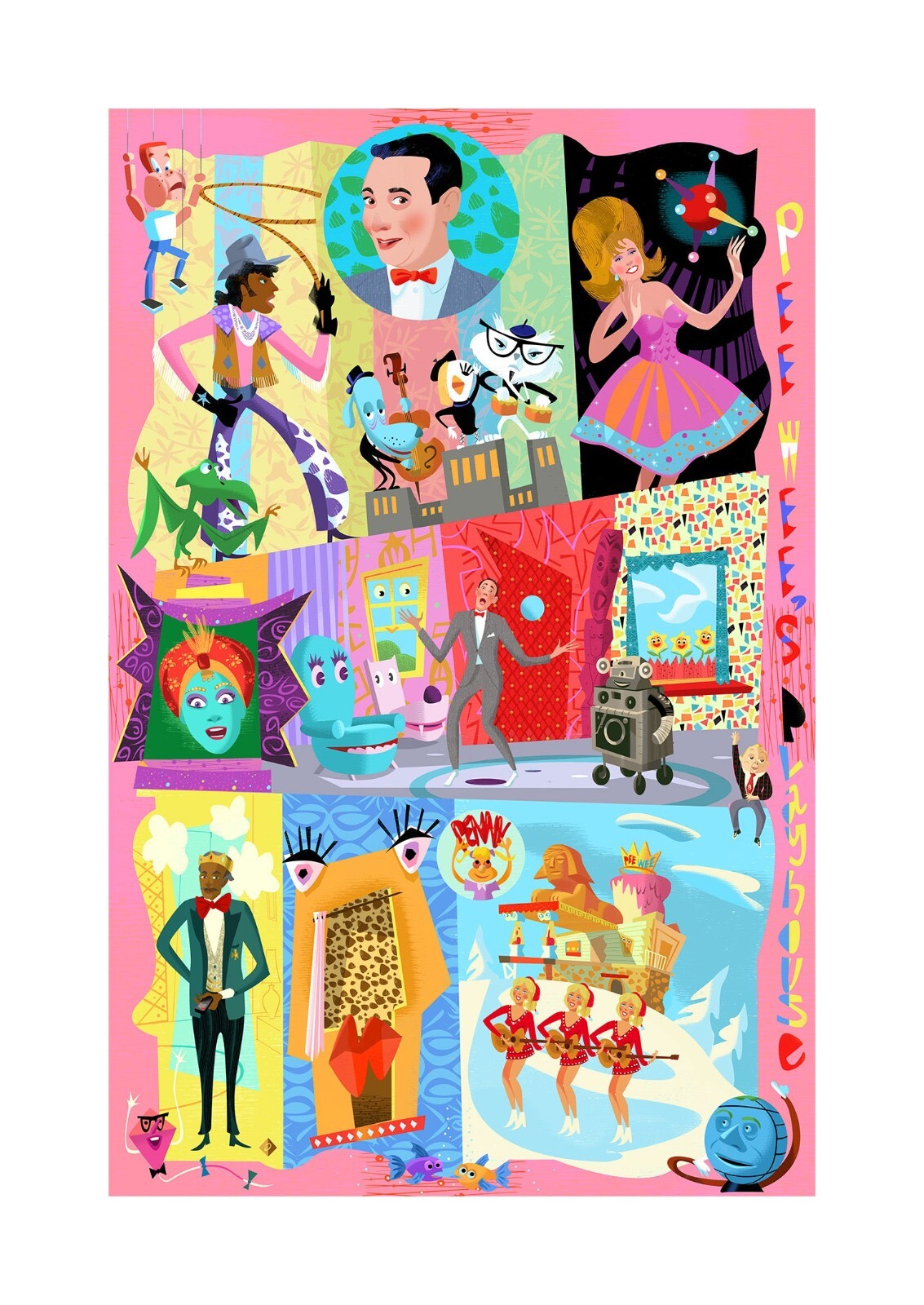 Alan Bodner SIGNED Pee Wee’s Playhouse Paper Print Limited Edition