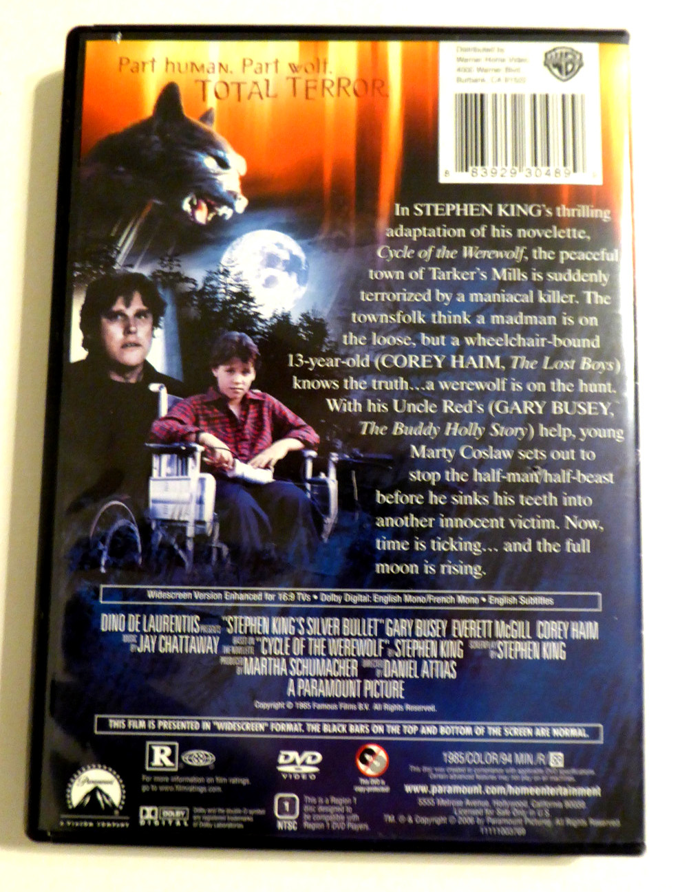 Gary Busey Authentic Signed Silver Bullet DVD Cover Autographed, Uncle Red