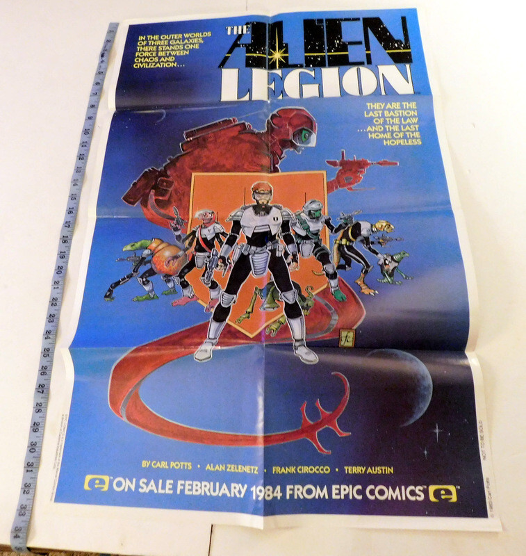 Vintage Epic Comics THE ALIEN LEGION Comic Book POSTER Sci fi 1983 Carl Potts