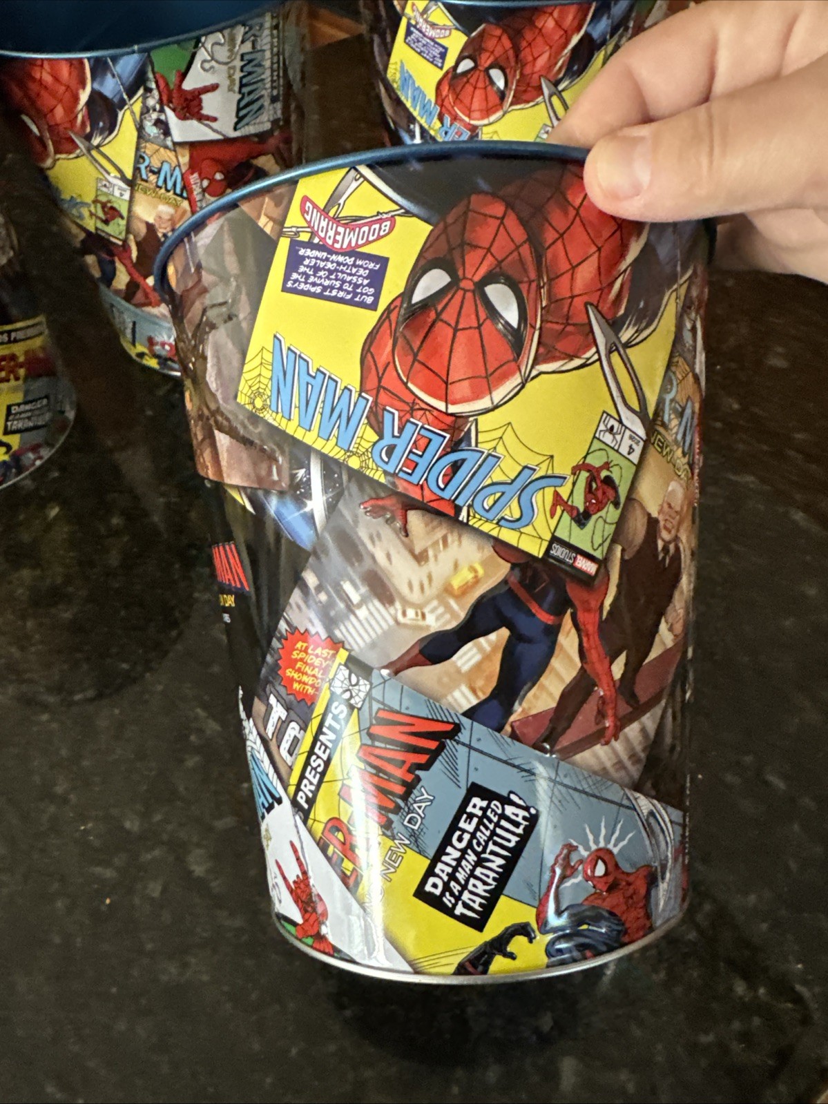 Spider-Man Brand New Day Cinemark (4) Popcorn Buckets (2) Posters , 2 Phone Acc