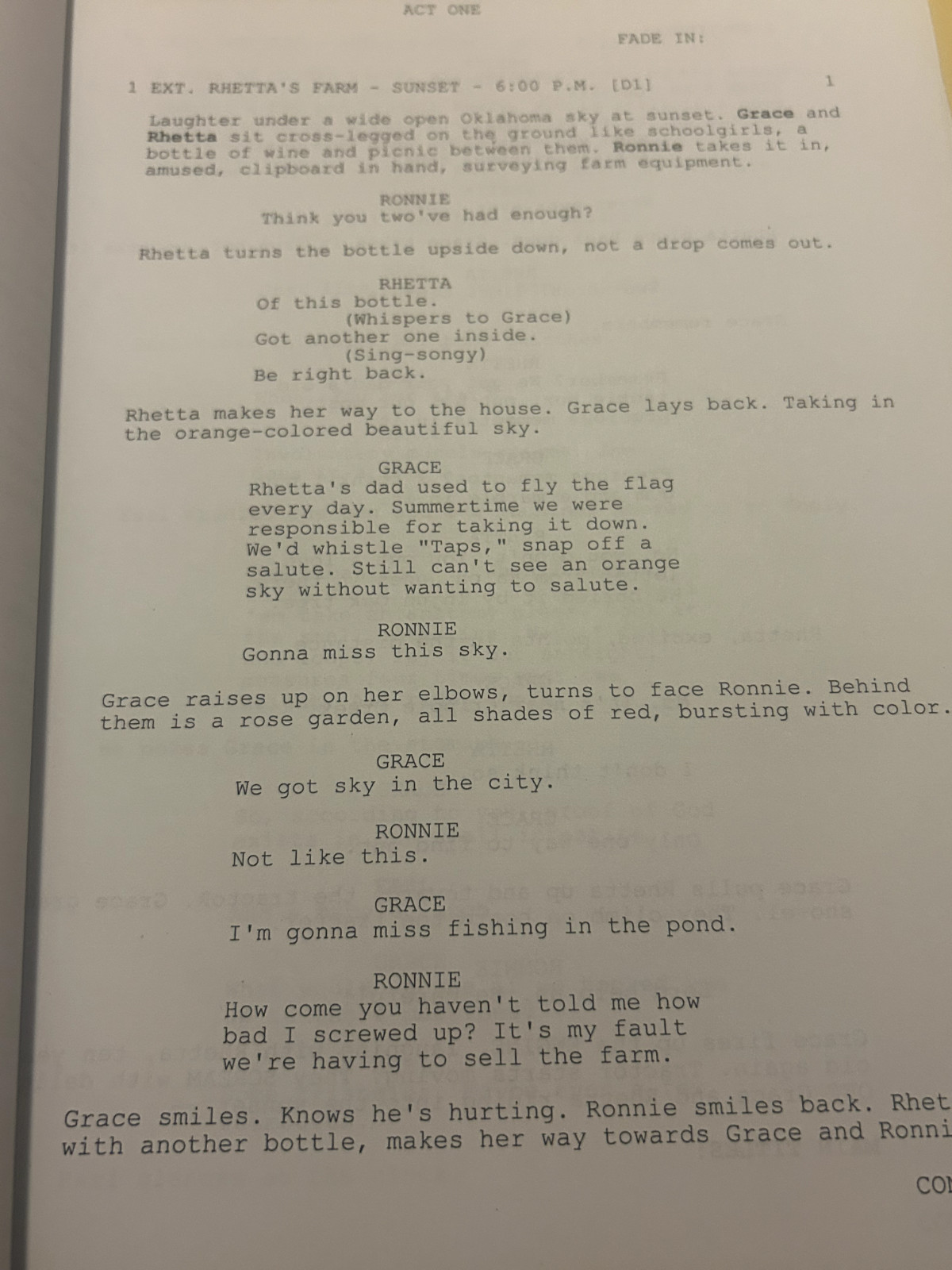 ORIGINAL SCRIPT SAVING GRACE TBD SIGGYBABY BURN HOLLY HUNTER LEON RIPPY