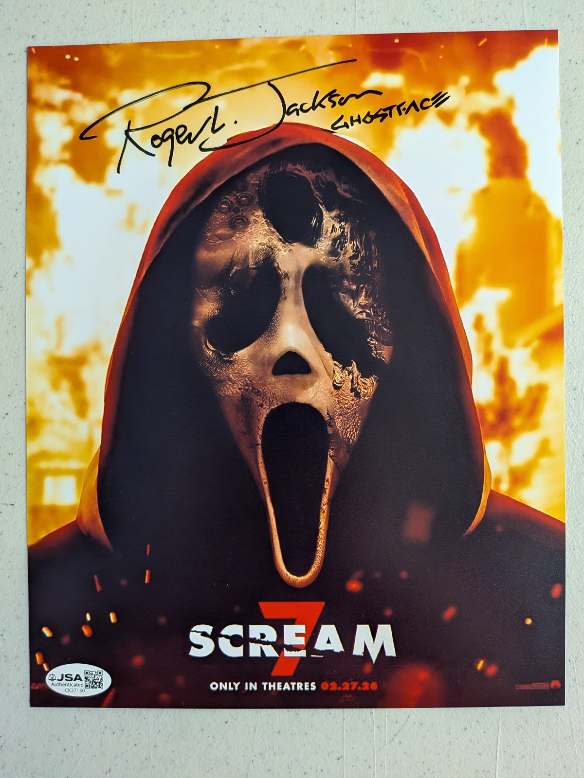 ROGER JACKSON Signed SCREAM 7 8×10 Photo Voice of GHOSTFACE Autograph JSA COA D