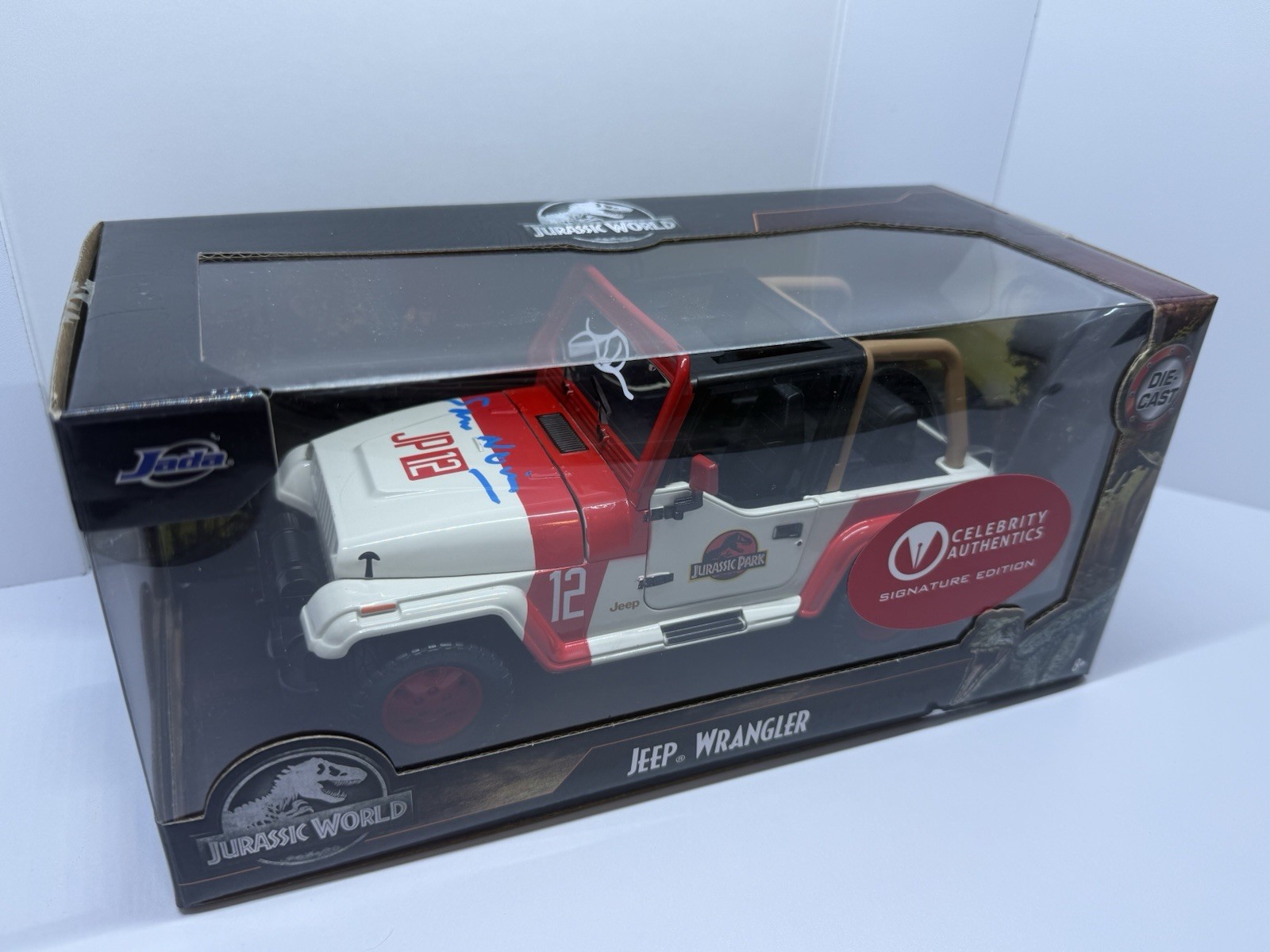 Sam Neill And Laura Dern Autographed Jurassic Park 1:24 Scale Die-Cast Jeep COA