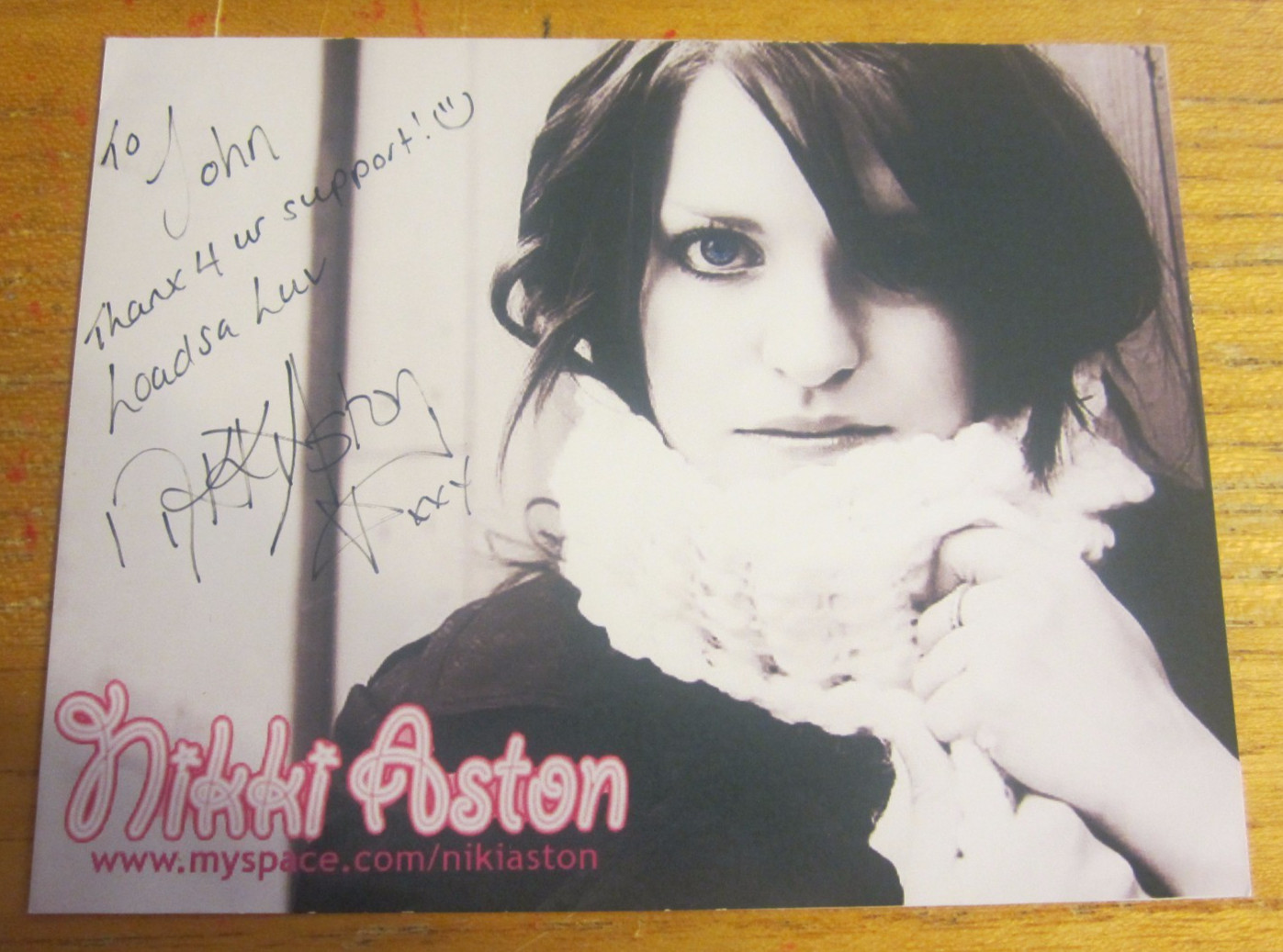 Nikki Aston Rock Musician Autographed Signed 4.5X5.75 Photograph
