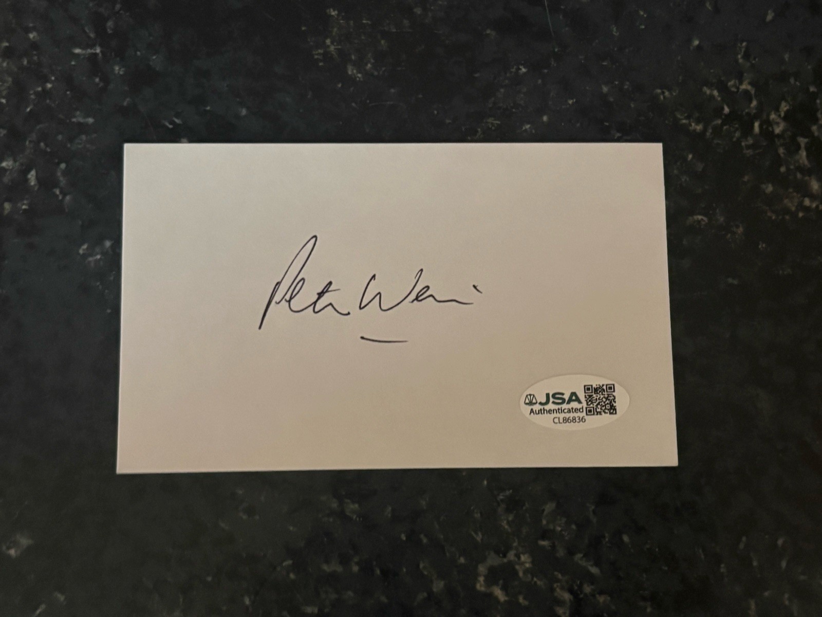 Peter Weir Autographed 3×5 Index Card Director Witness Dead Poets Society JSA