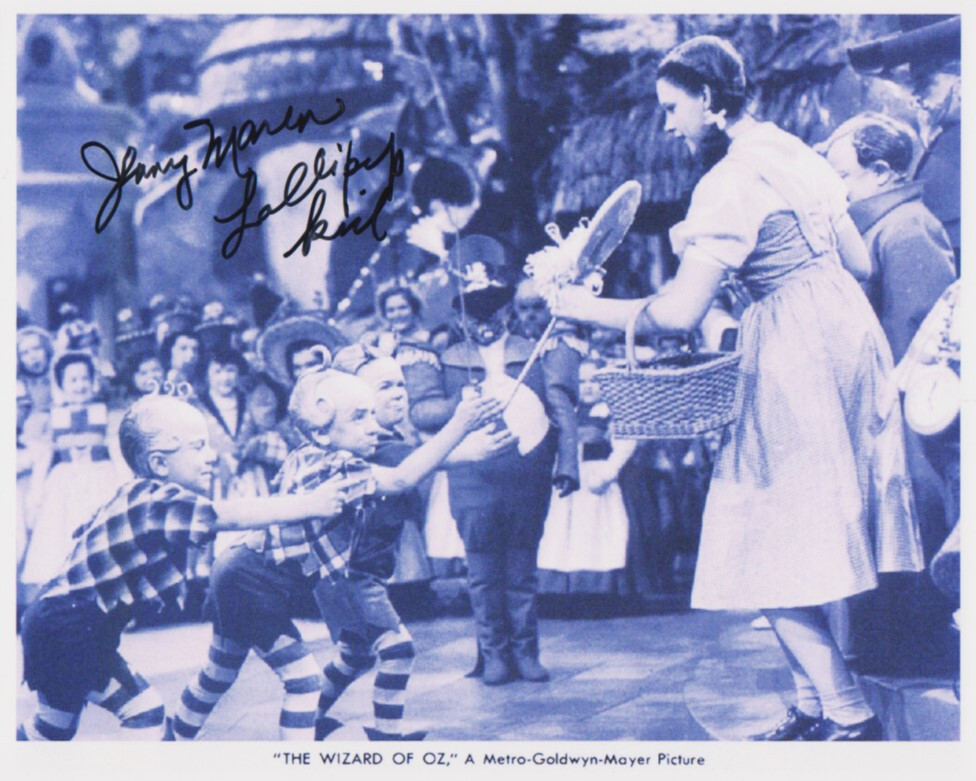 JERRY MAREN signed WIZARD OF OZ 8×10 w/ coa JUDY GARLAND DOROTHY LOLLIPOP GUILD