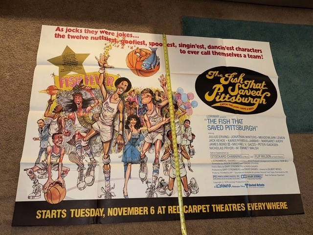 THE FISH THAT SAVED PITTSBURGH-ORIGINAL SUBWAY MOVIE POSTER 1979 Basketball