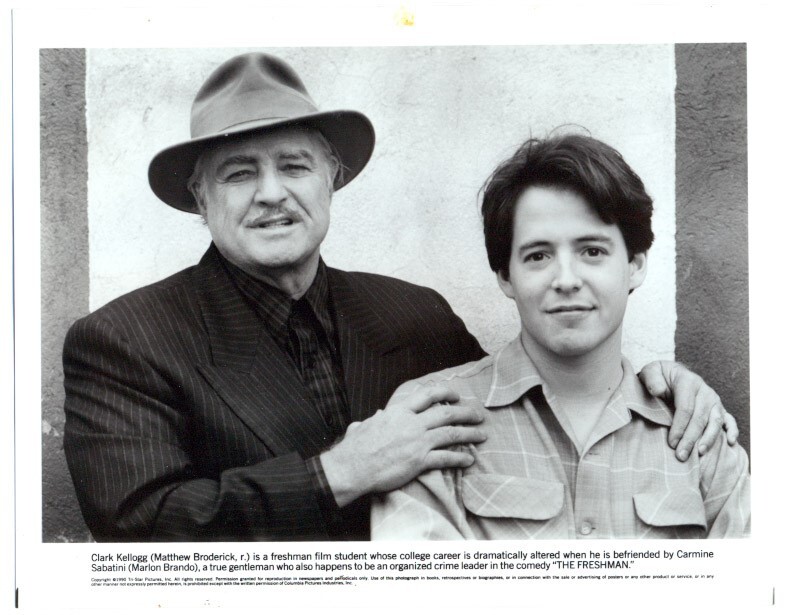 MARLON BRANDO, MATTHEW BRODERICK original movie photo 1990 THE FRESHMAN