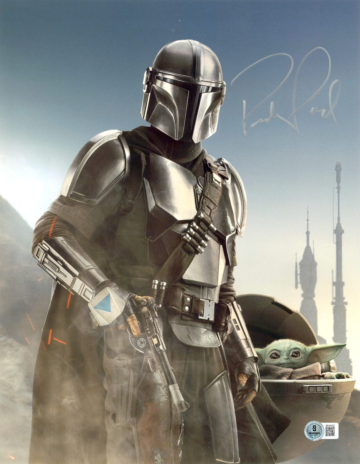Pedro Pascal Signed Autograph The Mandalorian 11X14 Photo BAS Beckett