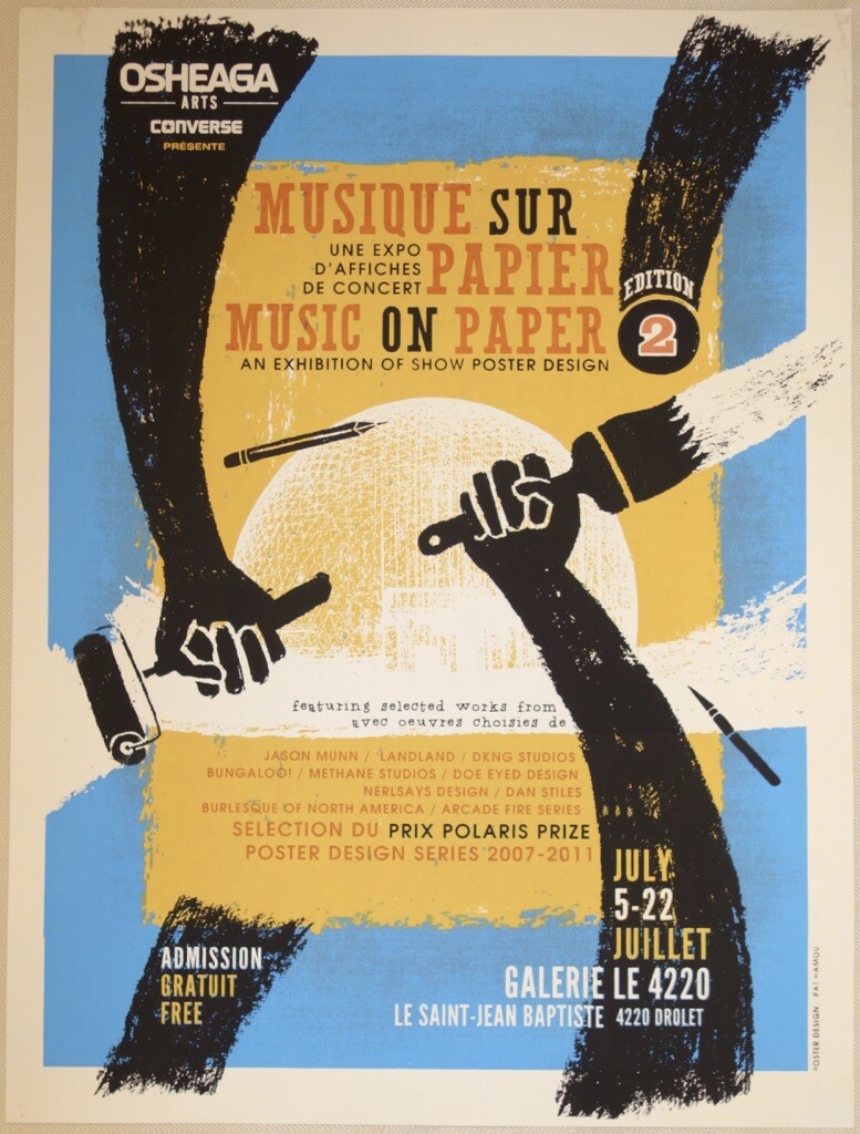 2011 Musique Sur Papier (Music on Paper) – Montreal Art Show Poster by Pat Hamou
