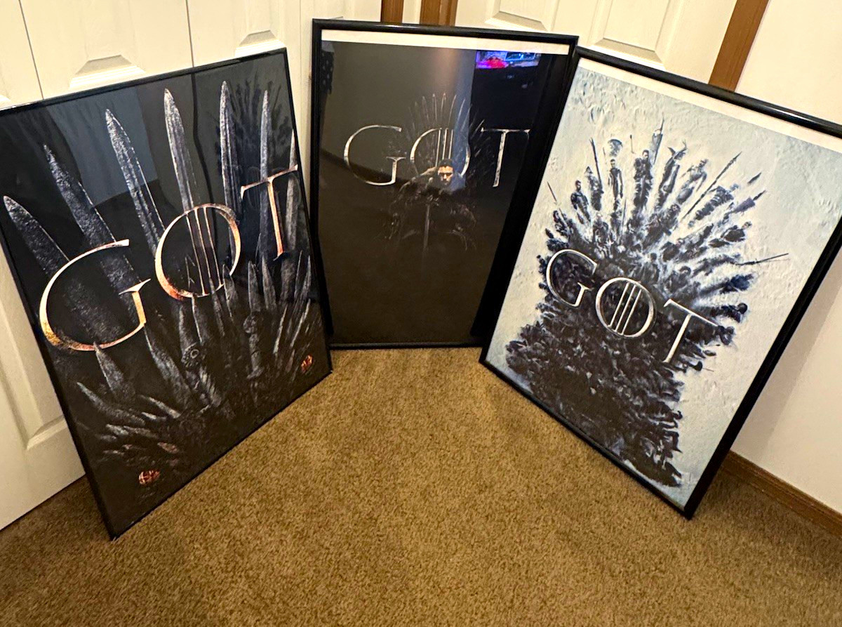Game of Thrones HBO Set of 3 Framed Posters/Prints Wall Art TV Show Decor