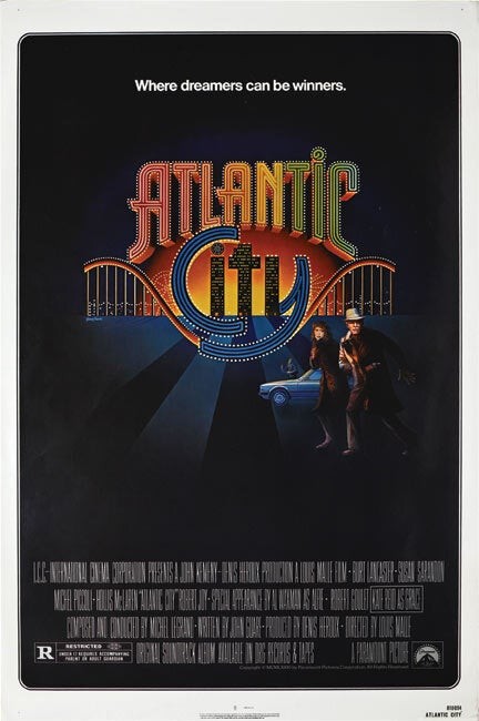 Louie Malle ATLANTIC CITY Original one sheet poster for the 1980 film #127382
