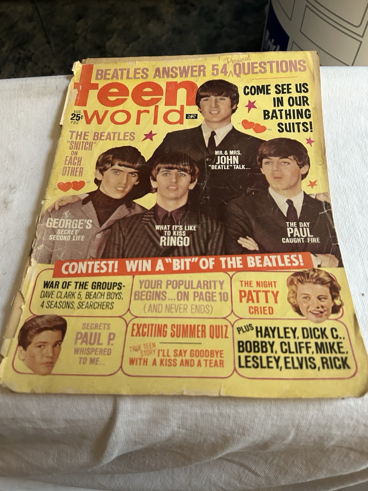 Vtg August 1964 Teen World Magazine Beatles Answer 54 Personal Questions