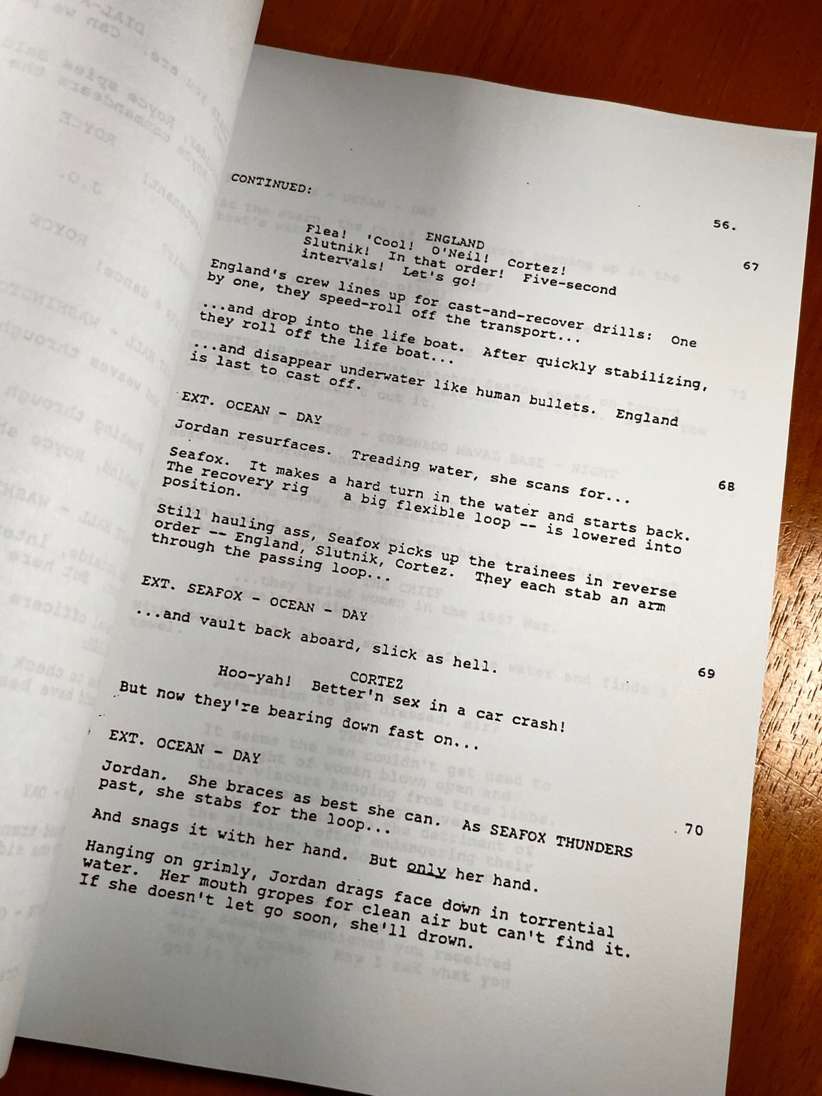 G.I. Jane Script Signed- Autograph Reprints- Demi Moore- Military