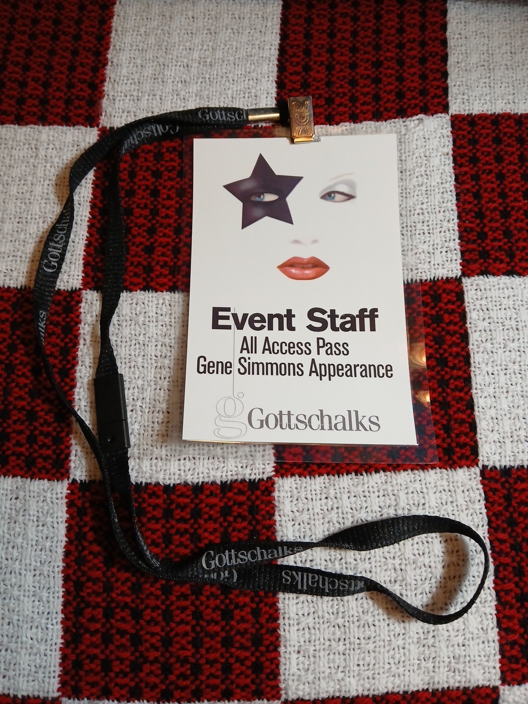 Gottschalks Kiss Gene Simmons Appearance All Access Pass ~ 6.5″X4.5″ ~