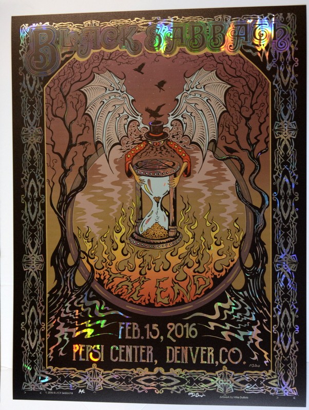 OZZY OSBOURNE – 2016 -FOIL – PEPSI CENTER – DENVER – TOUR POSTER – BLACK SABBATH