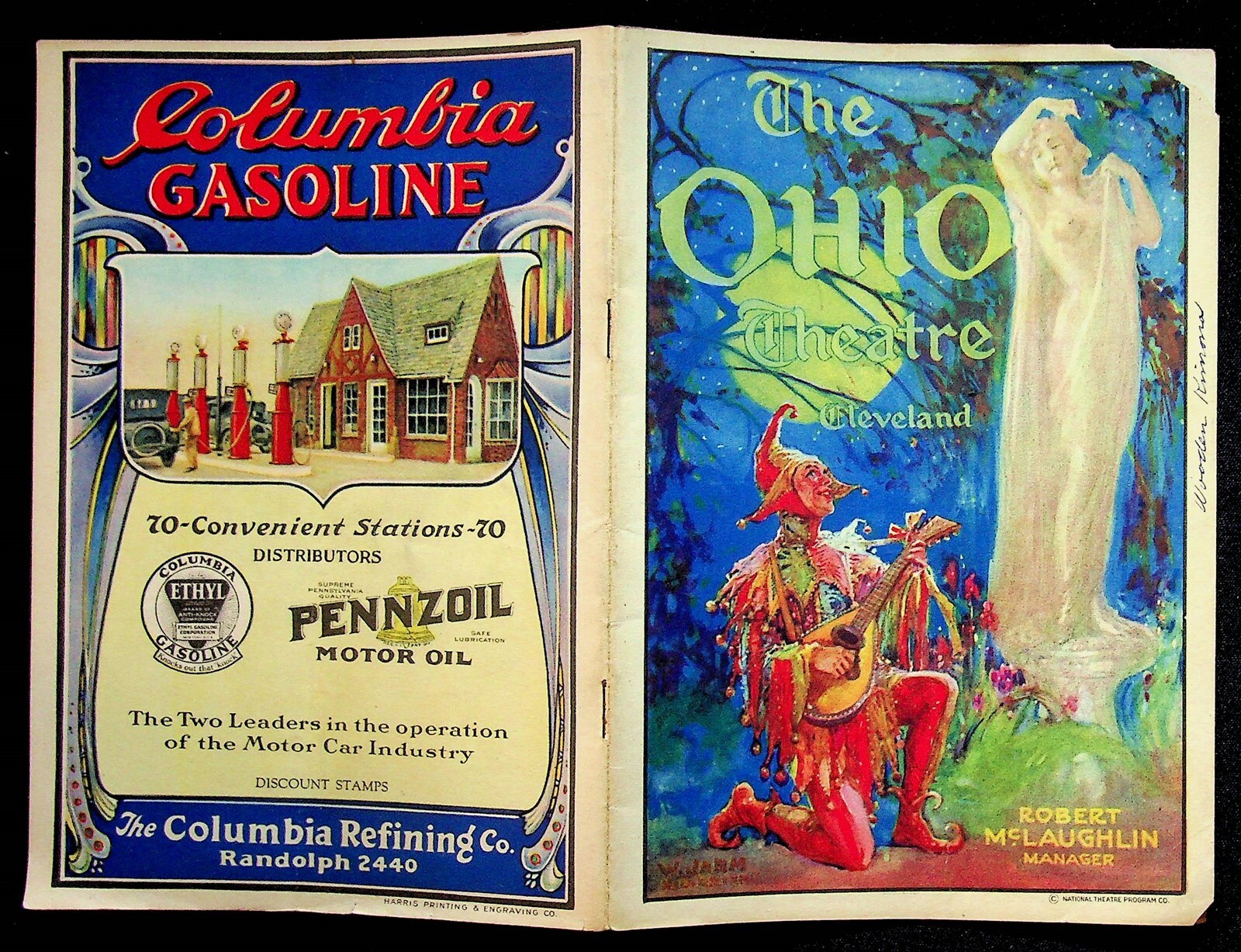 The Ohio Theatre Cleveland Ohio 1/15/1928 Program Show Wooden Kimono Stanhope
